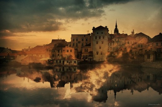 Cloudy evening in Hradec